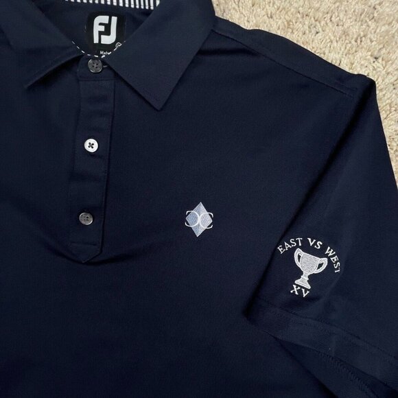 FootJoy Other - FootJoy Men’s Medium Navy Blue Polo Shirt Short Sleeve East vs West Golf Club